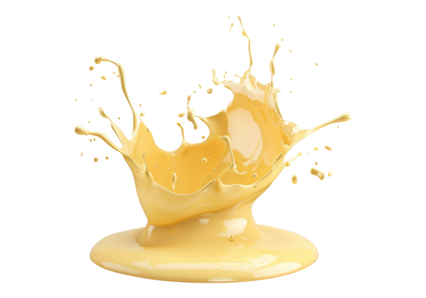 Vanilla milkshake splash isolated on transparent background. png