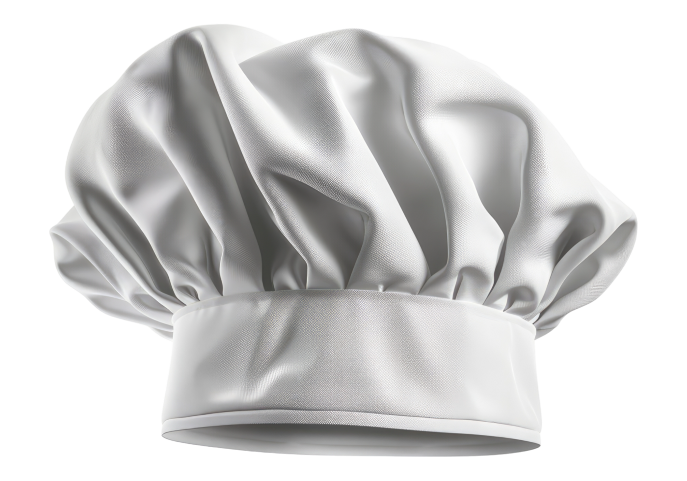 White chef hat isolated, transparent background, , cutout. png