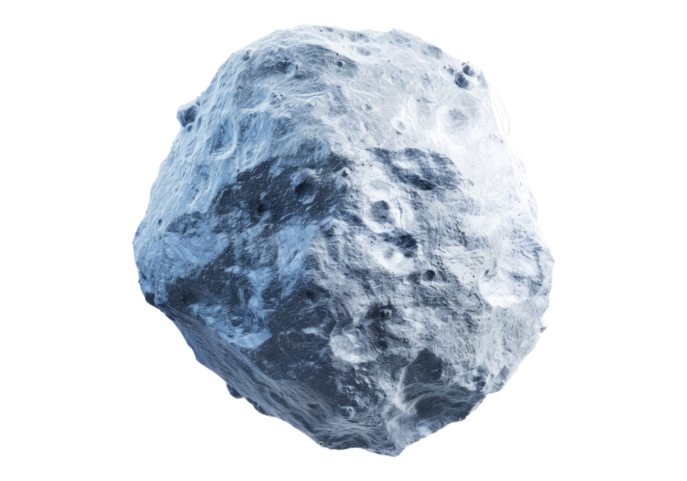 Ice asteroid isolated on transparent background. png