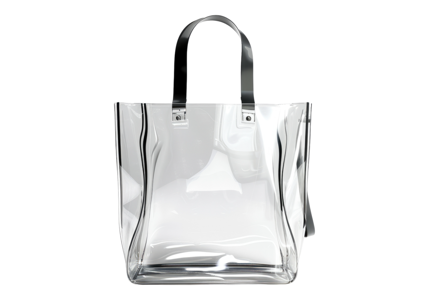 Transparent tote bag isolated on transparent background. png
