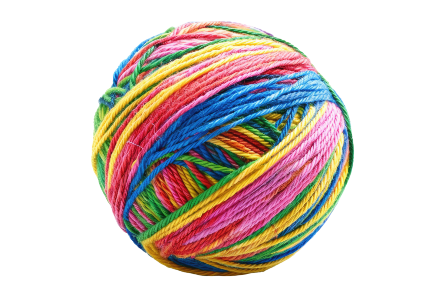 Colorful yarn ball isolated on transparent background. png