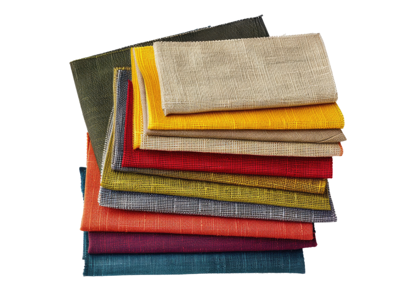 Fabric samples isolated on transparent background. png