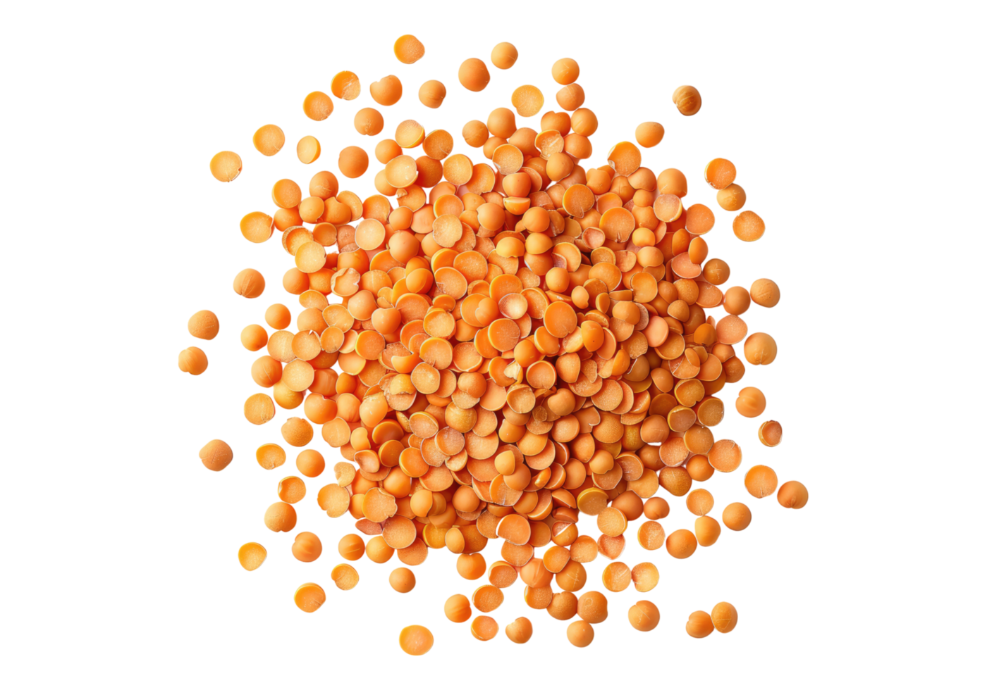 Lentils isolated, transparent background, , cutout. png