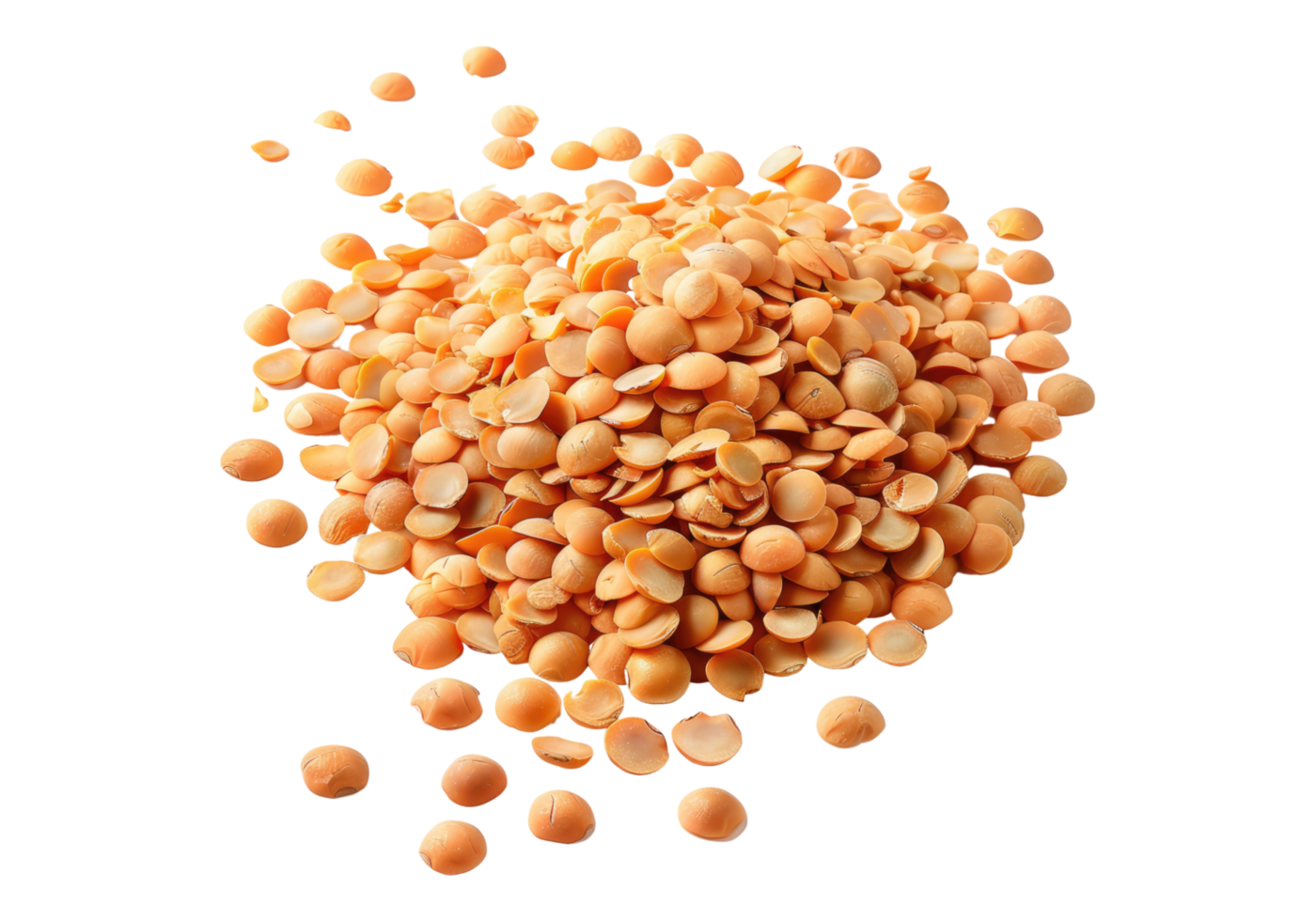 Lentils isolated, transparent background, , cutout. png