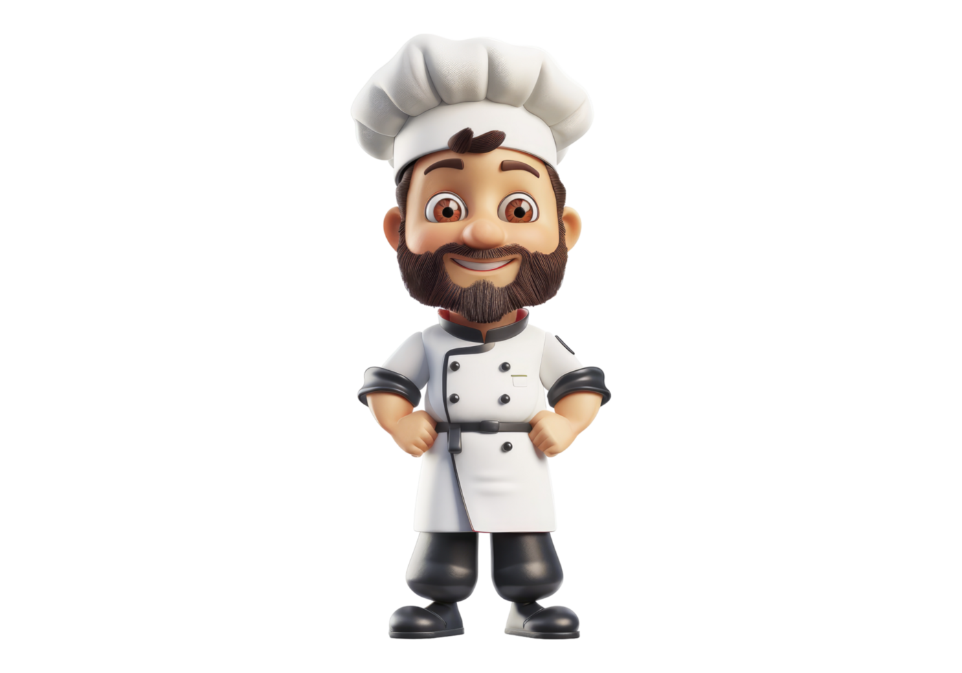 Chef cartoon mascot isolated, transparent background, , cutout. png