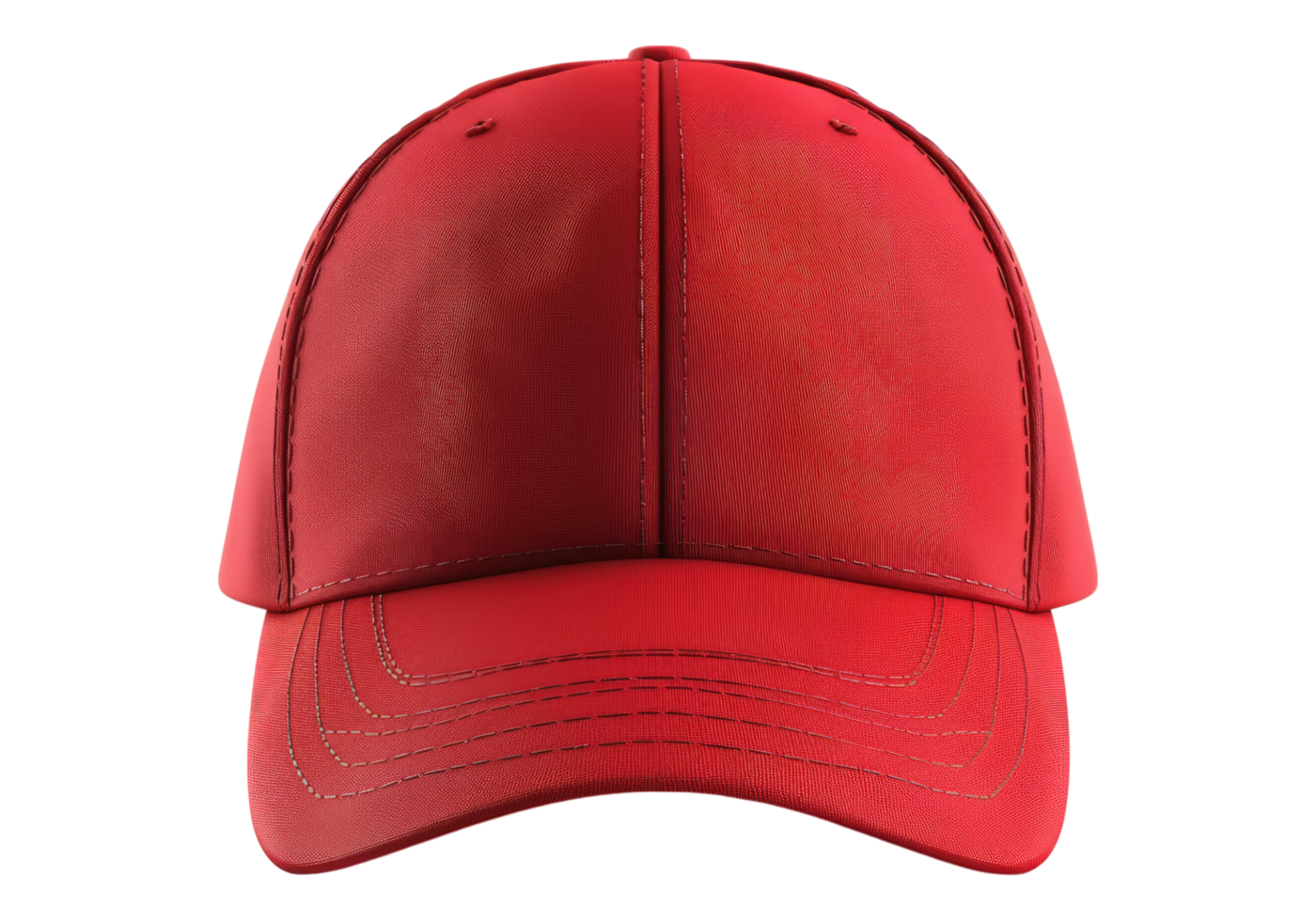 Red baseball cap isolated, transparent background, , cutout. png