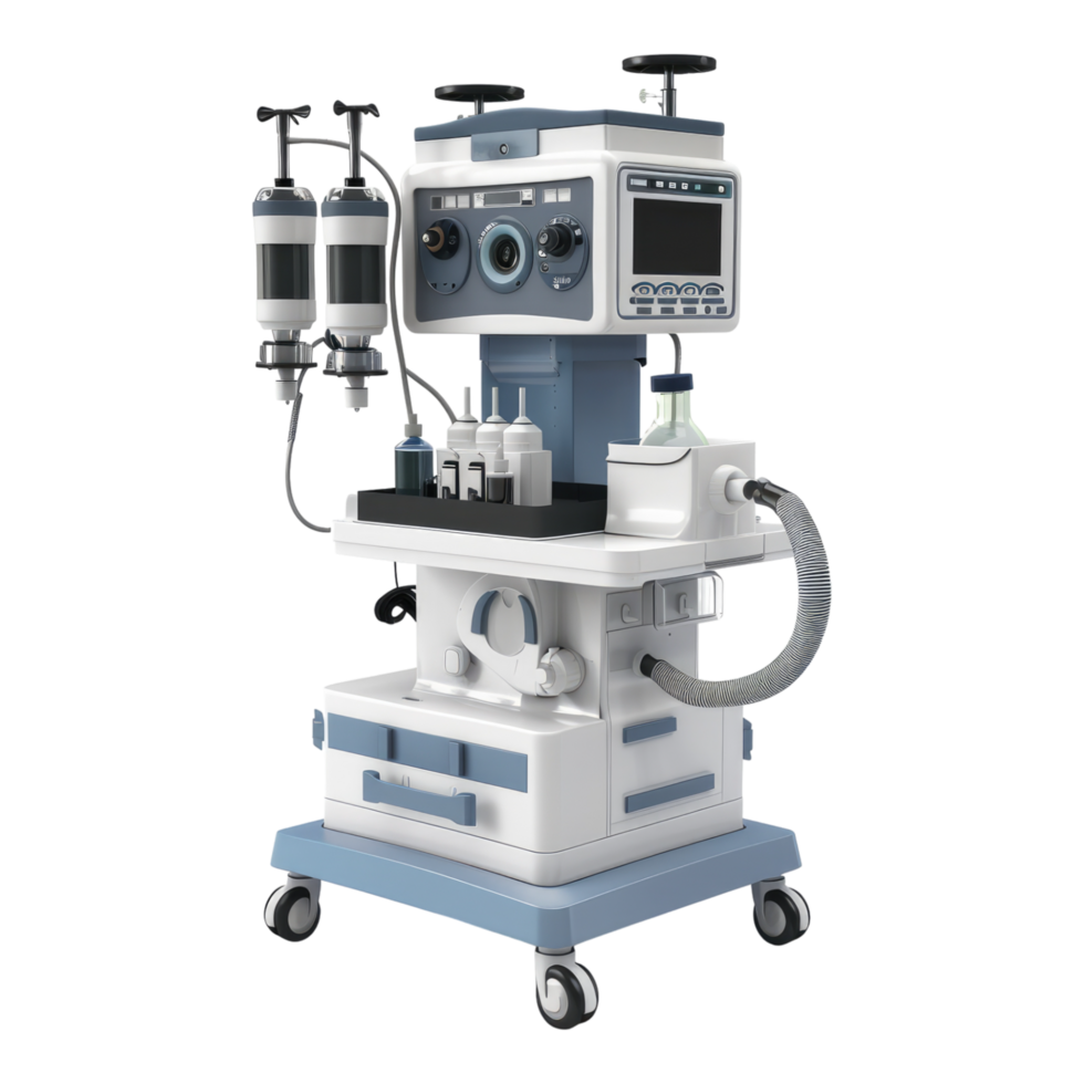 Computerized Automatic Anesthesia Machine Isolated on transparent background. png