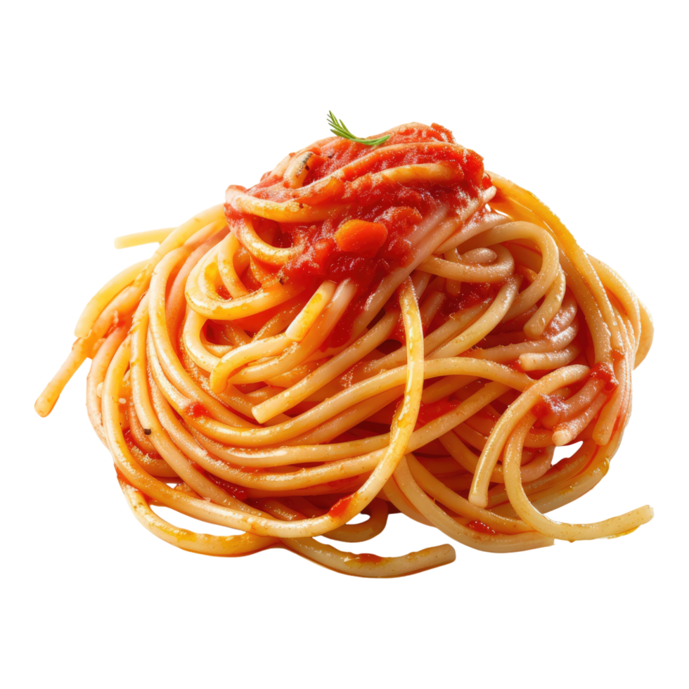 Pasta with tomato sauce Isolated on transparent background. png
