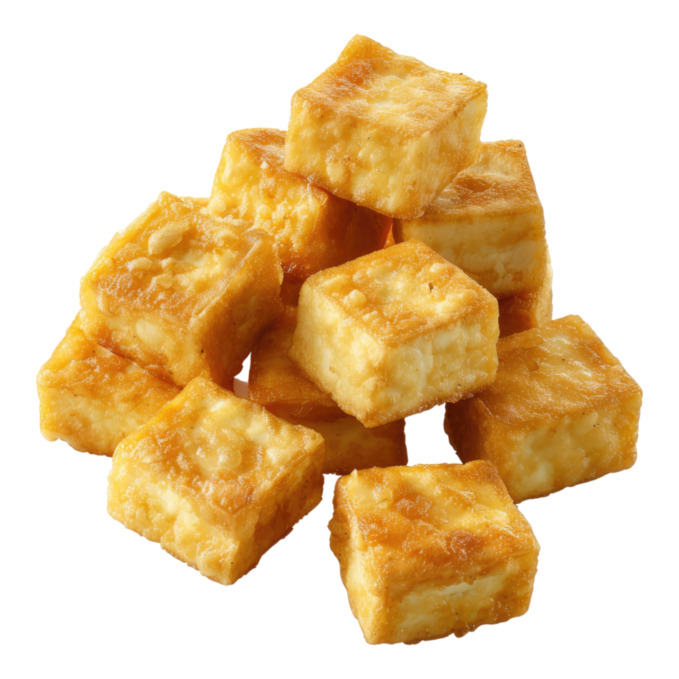 Fried tofu Isolated on transparent background. png