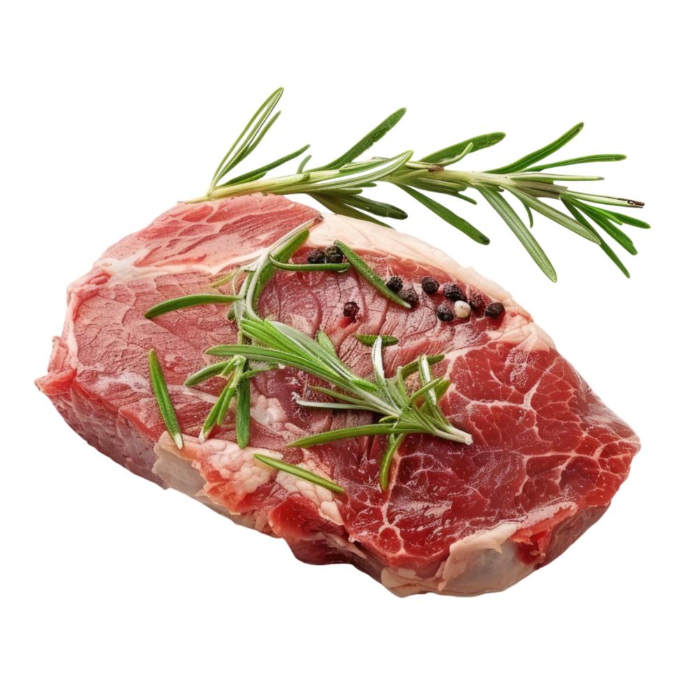 Beef meat with rosemary Isolated on transparent background. png