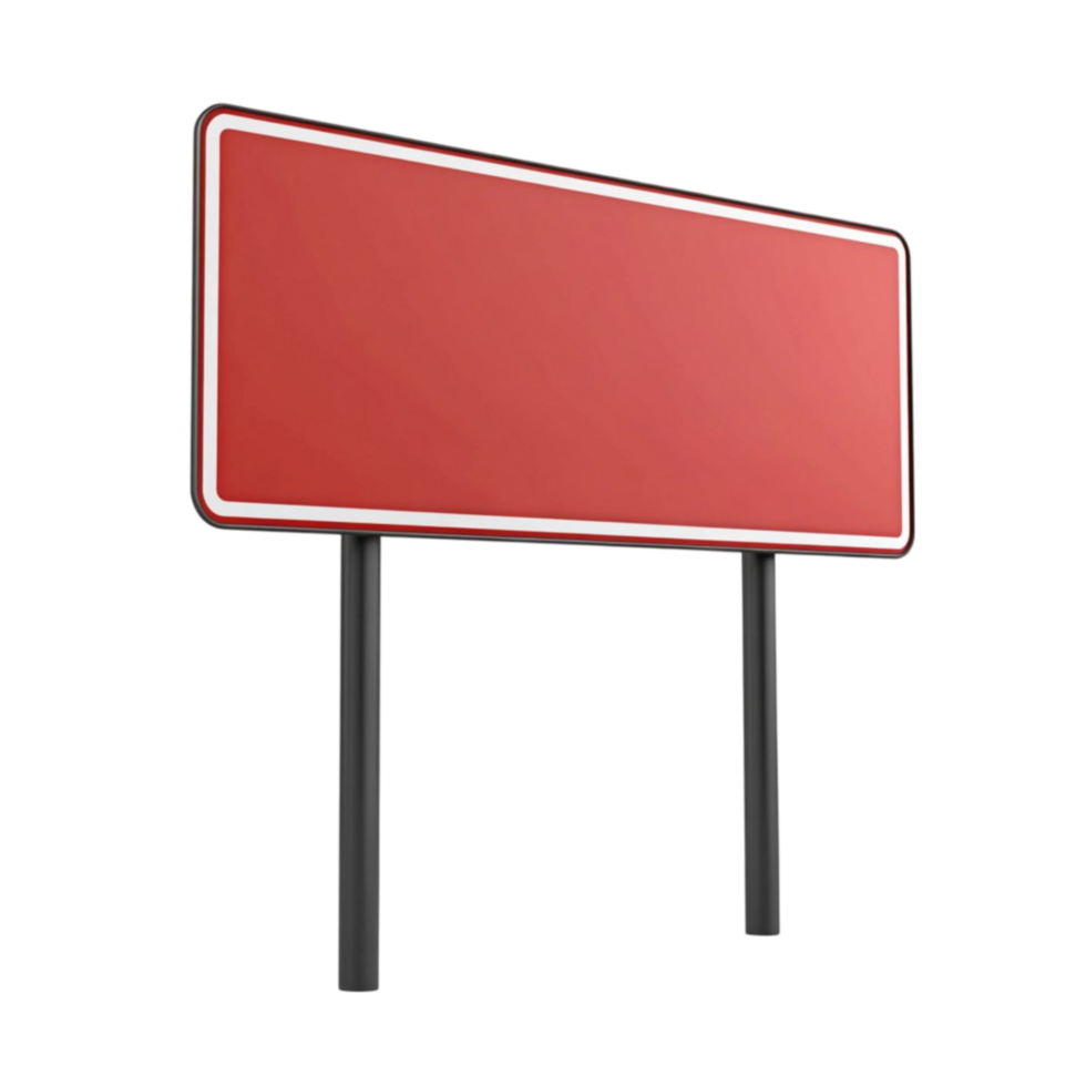 Red Signboard with White Borders on Transparent background png