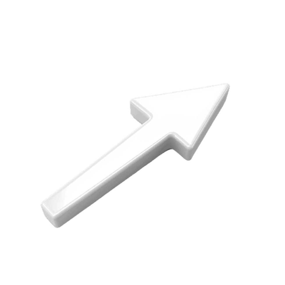 Simple White Arrow Pointing to the Right on Transparent background png