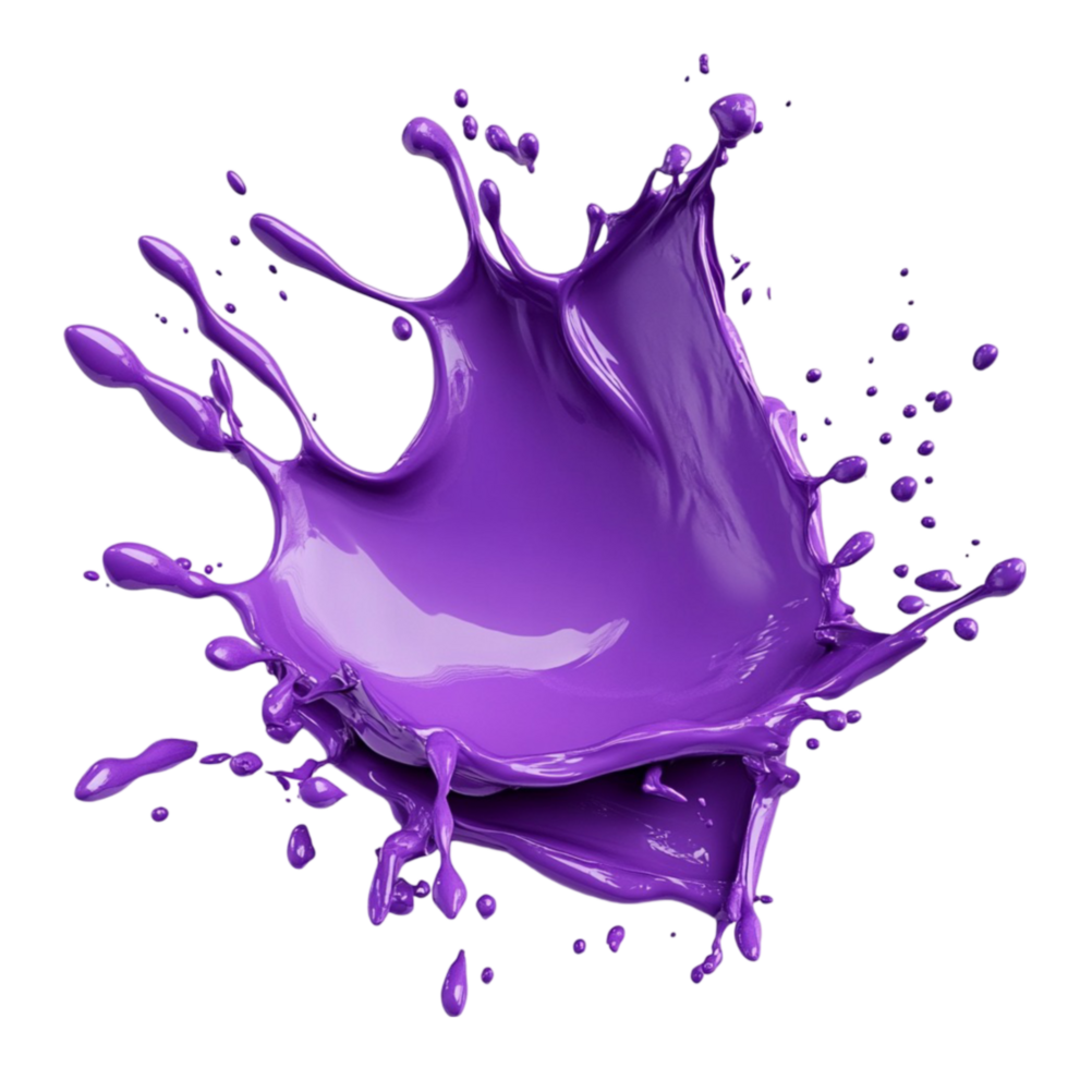 Splash of Purple Liquid with Droplets on Transparent background png
