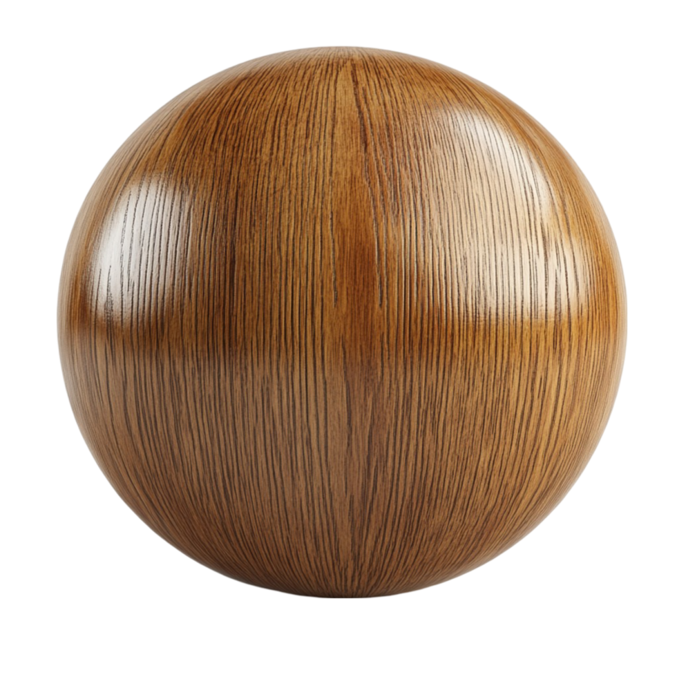Light-Colored Wooden Ball with Visible Grain Patterns on Transparent background png