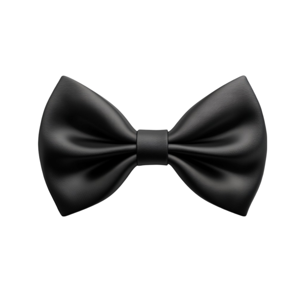 3D Rendering of Black Bow on Transparent background png