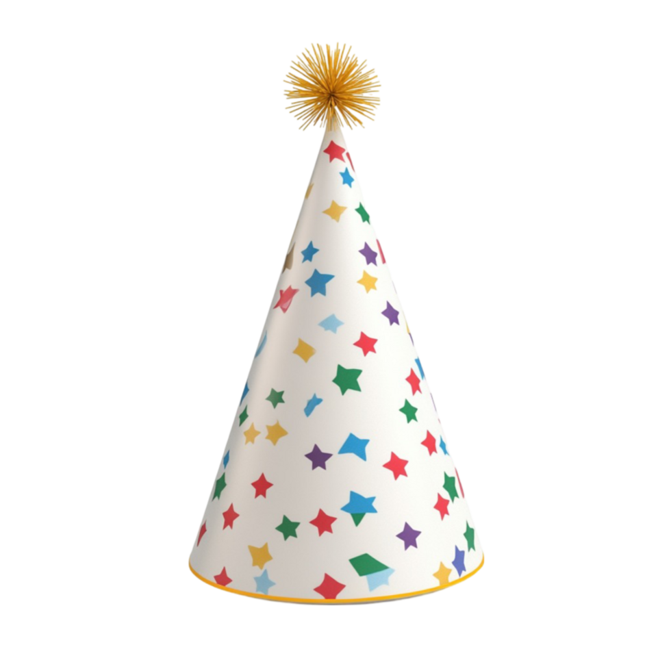 Colorful Birthday Party Hat with Yellow Ball von Transparent background png