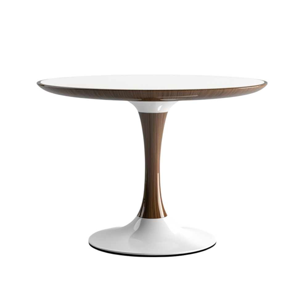 Modern Dining Table with White Top, White Base AI-GeneratIive png
