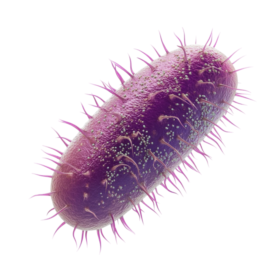 3D Rendering of Purple Bacterium with Long AI-GeneratIive png