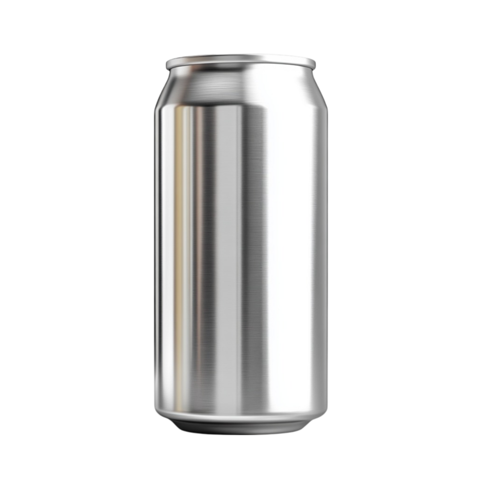 Smooth Silver Metal Can with Glossy Surface AI-GeneratIive png