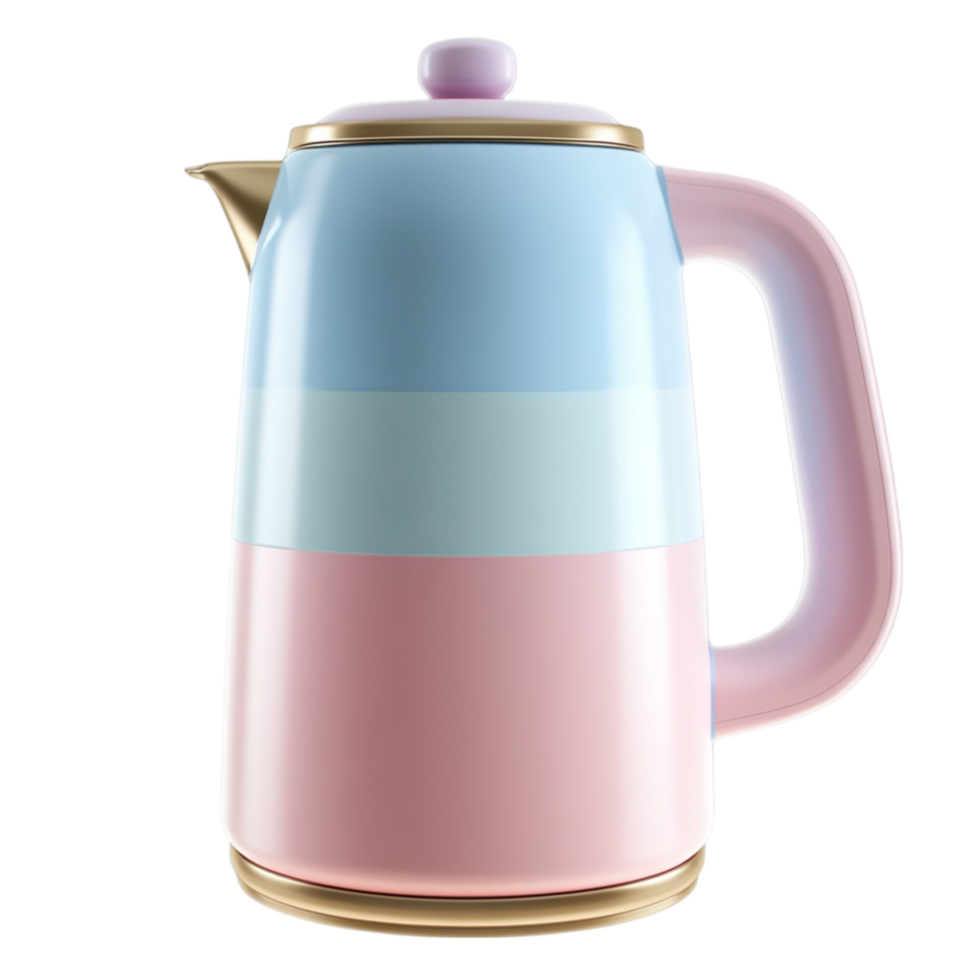 Pink and Blue Water Pitcher with Gold Handle AI-GeneratIive png