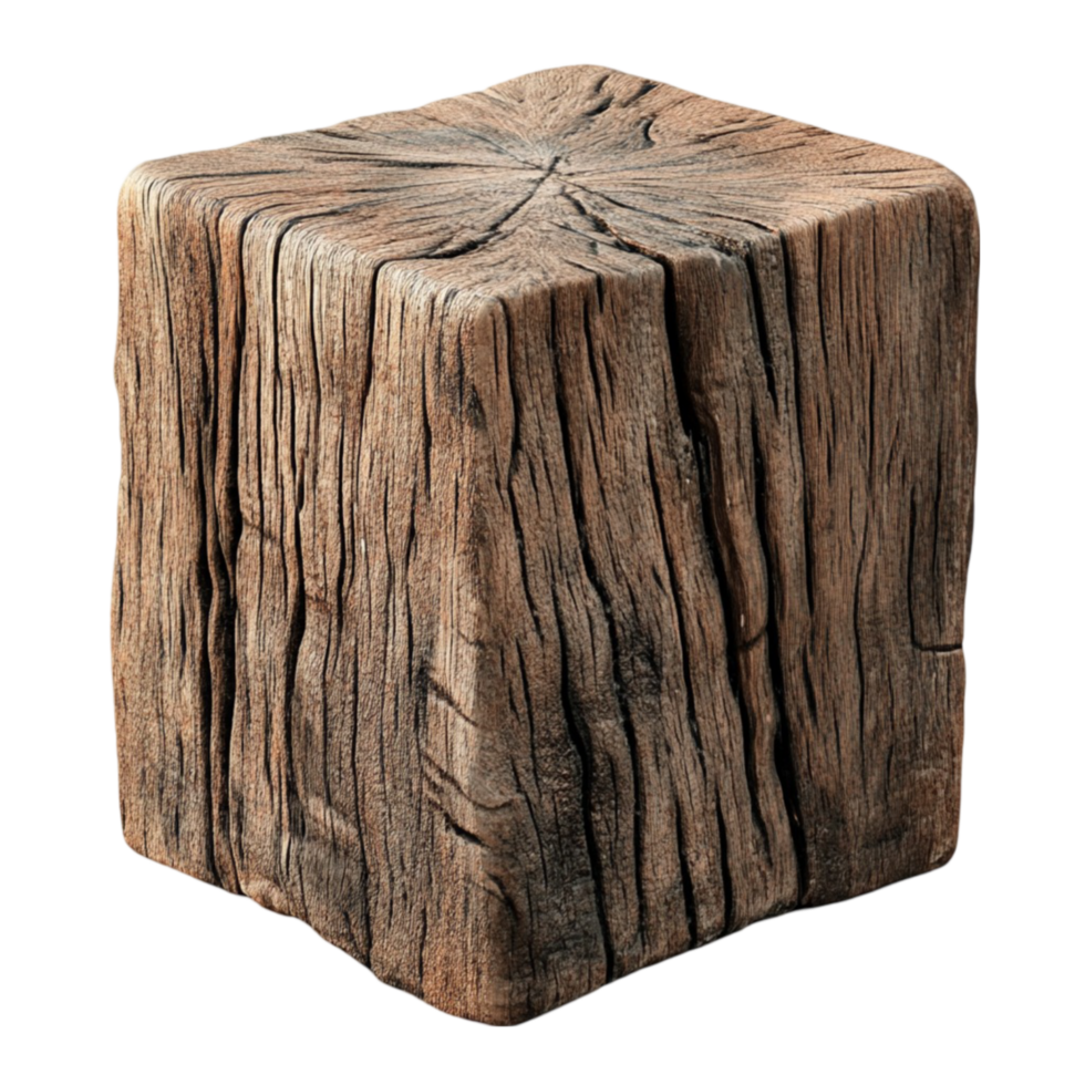 3D Rendering of Square Wooden Block with Hollowed on Transparent background png