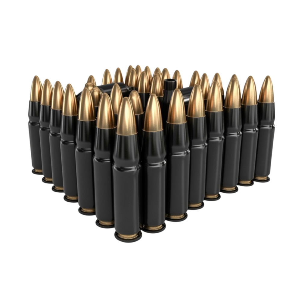 Organized Collection of Identical Rifle on Transparent background png