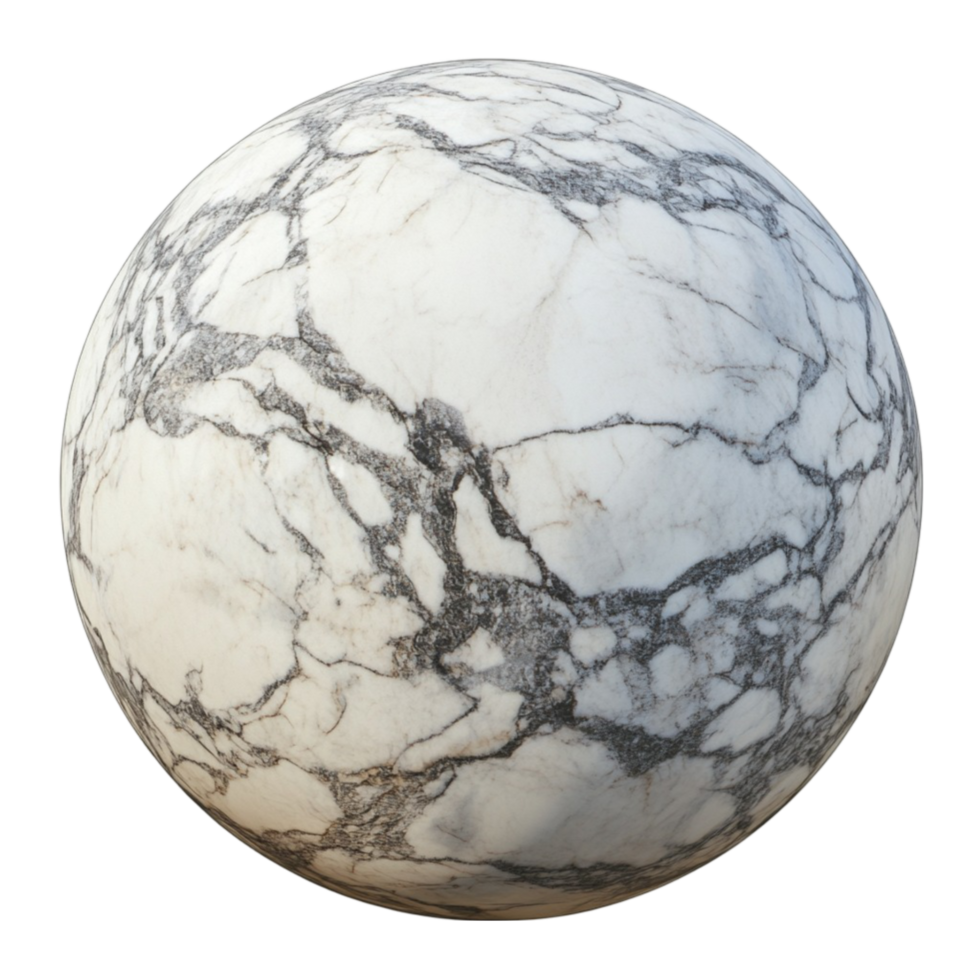 Marble Sphere with Natural Striped Pattern AI-GeneratIive png