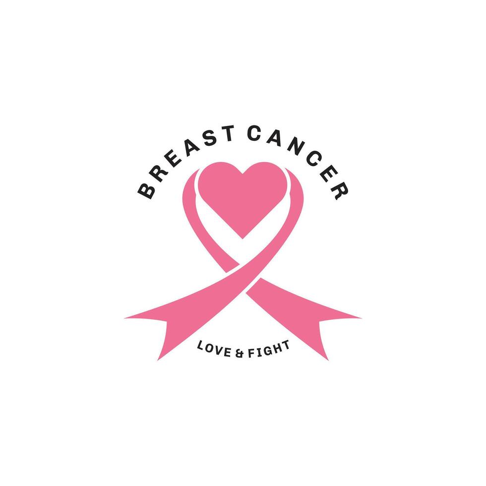 Breast cancer logo with creative element design concept idea vector