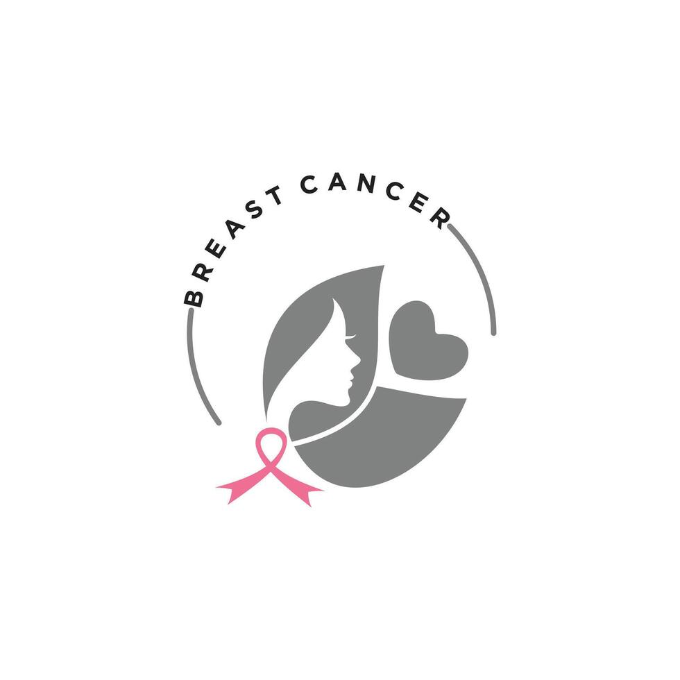Breast cancer logo with creative element design concept idea vector