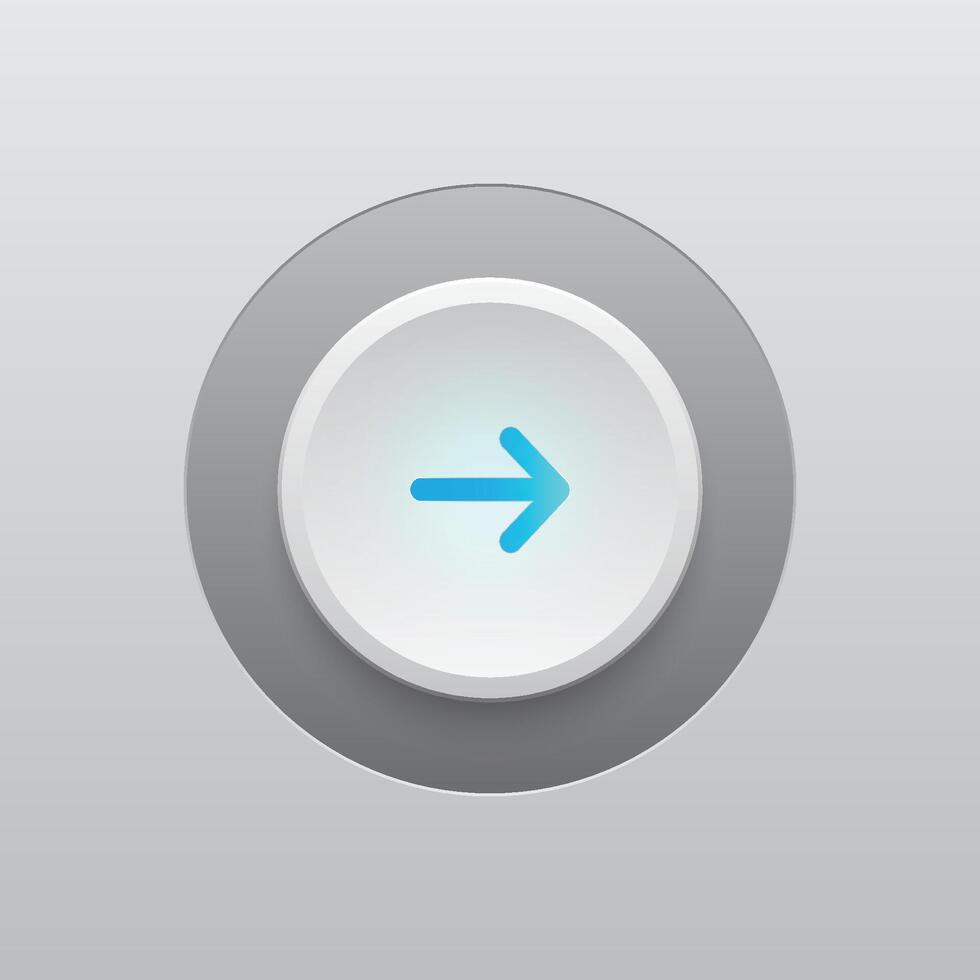 Forward Arrow Modern Button and LED Light vector