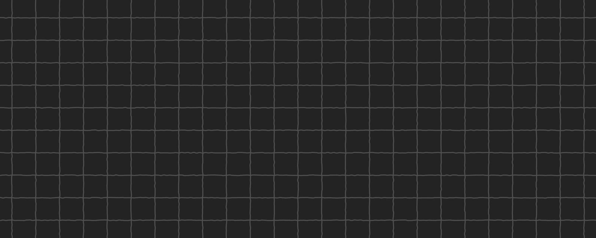 Abstract dark background with checkered pattern. Jagged doodle hand drawn lines, notebook sheet, lined paper. Vertical and horizontal crosshatch. vector