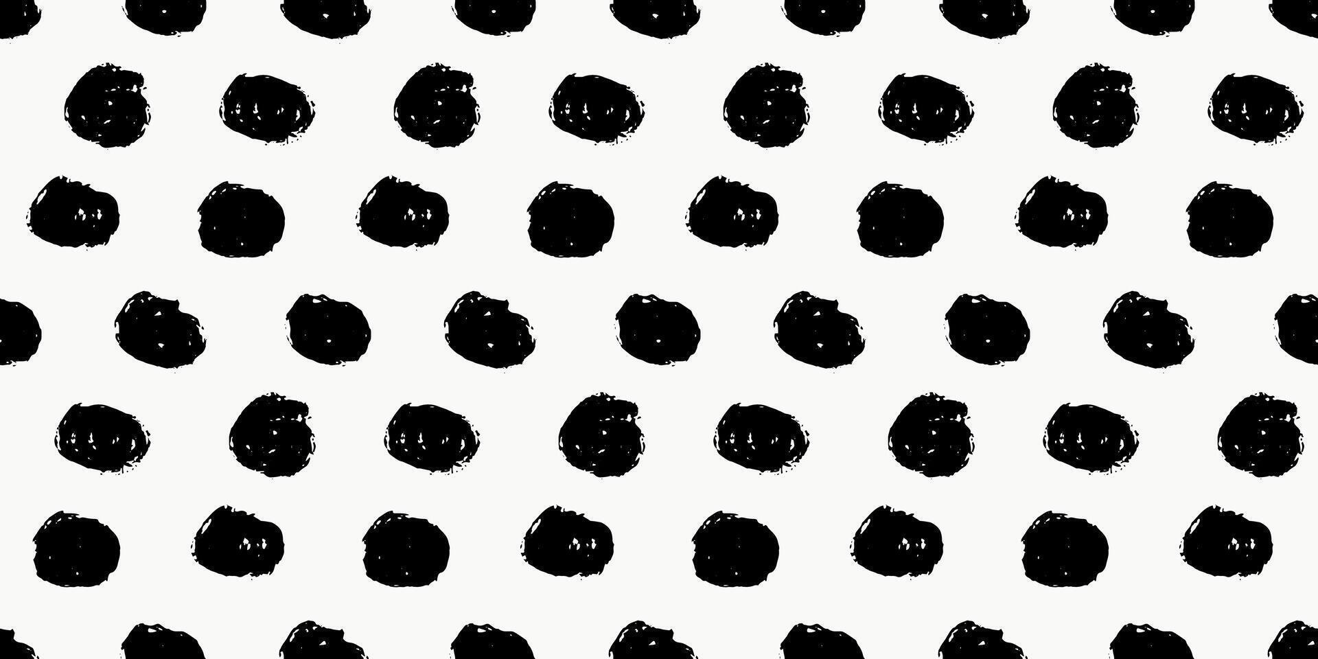 Seamless pattern with various doodle hand drawn uneven circles on light background. Cute textured brush strokes, wrapping paper. vector