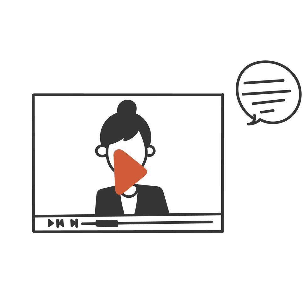 online conference with a person talking to a person on a screen vector