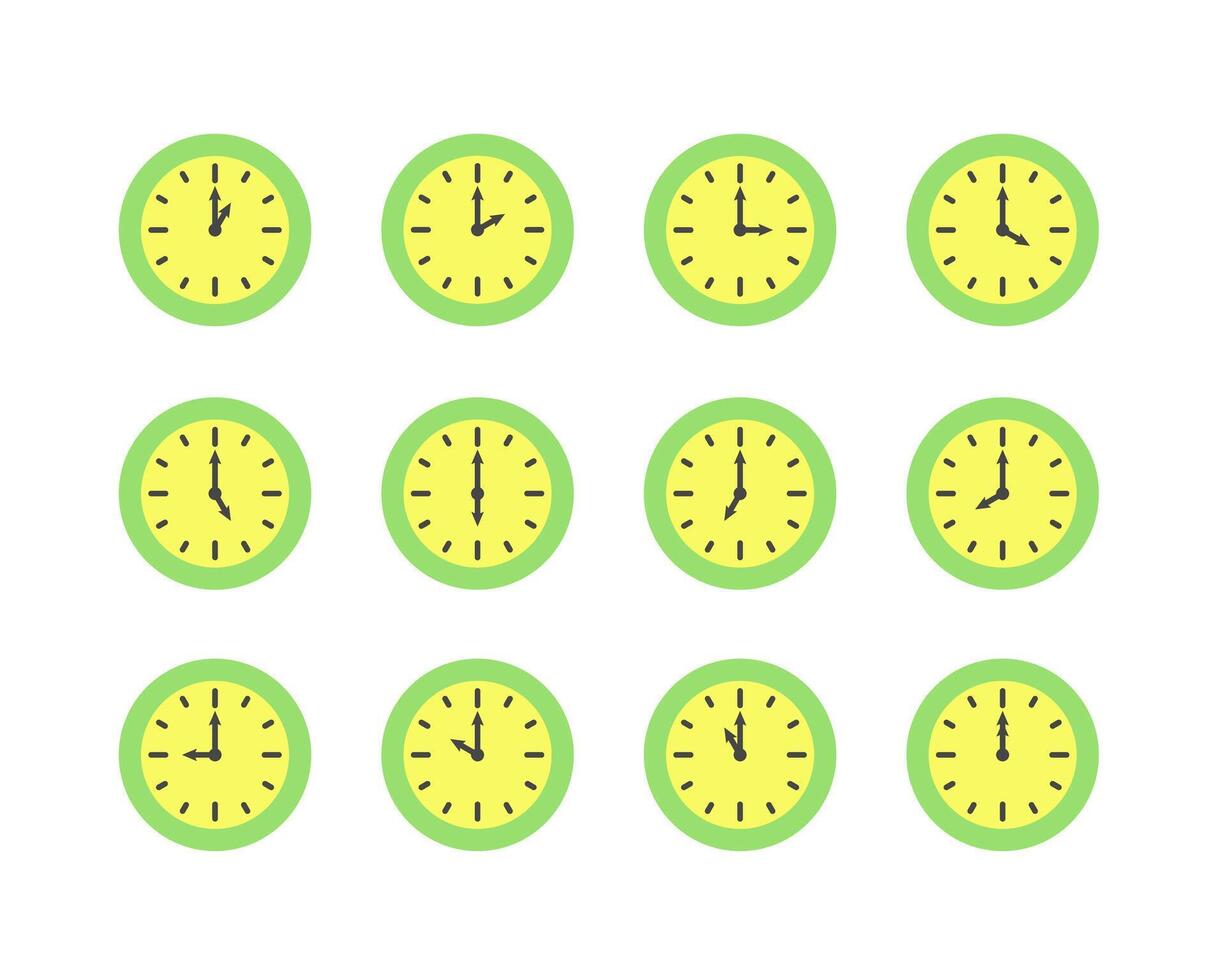 Summer clock icon design with lemon. Collection of fruit icons of time. vector