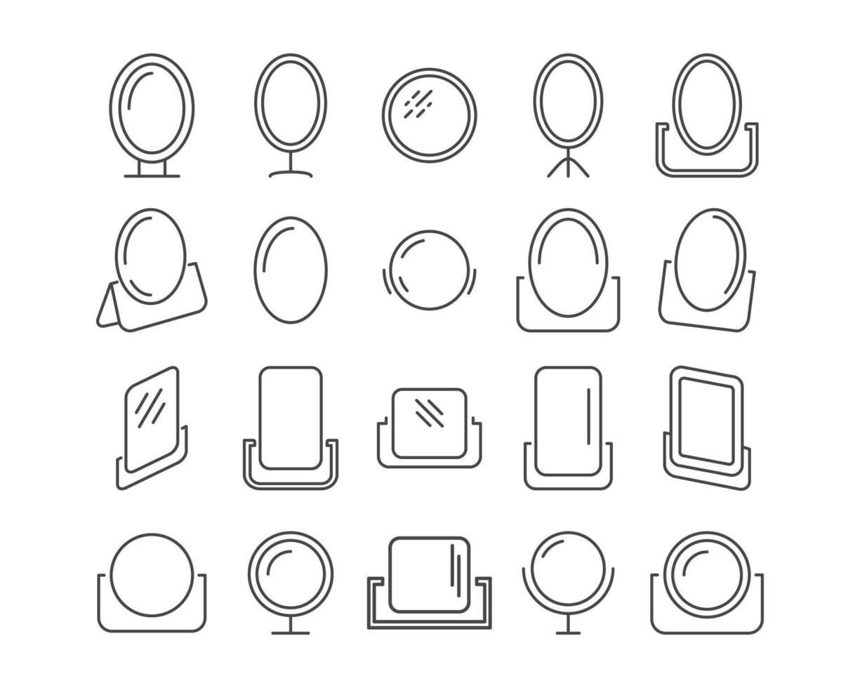 Collection of face mirror graphic icon vector