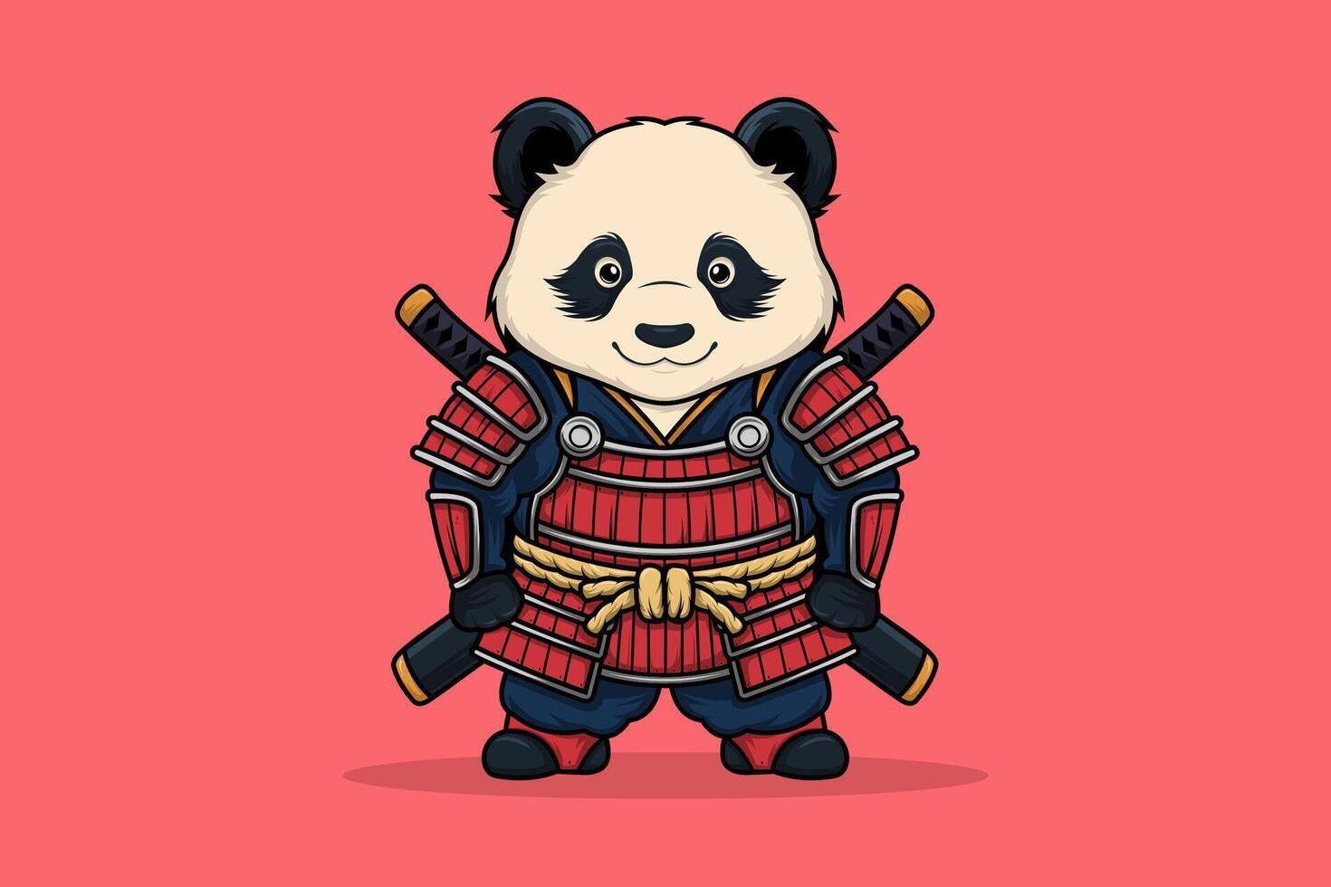 Panda Samurai Character Mascot Cartoon vector