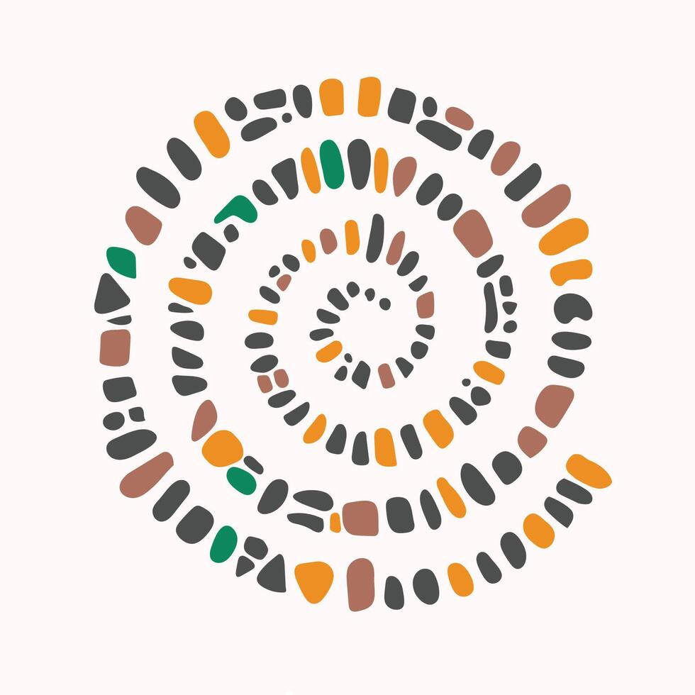 Colorful hand drawn abstract square Mosaic pebble stone vector