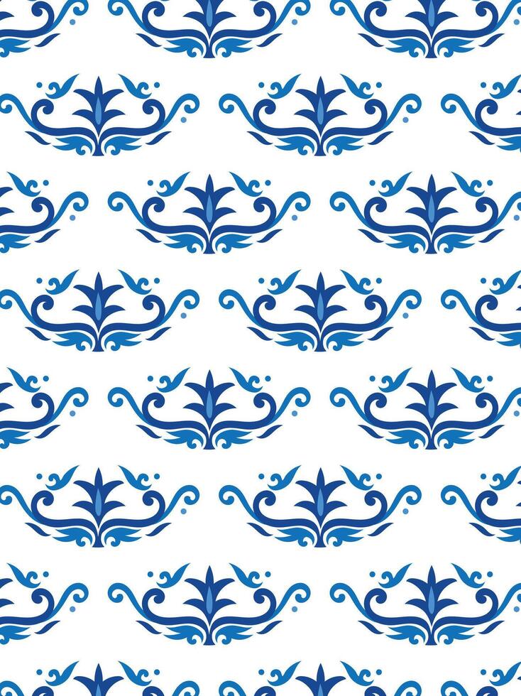 antique Porcelain Seamless Pattern vector
