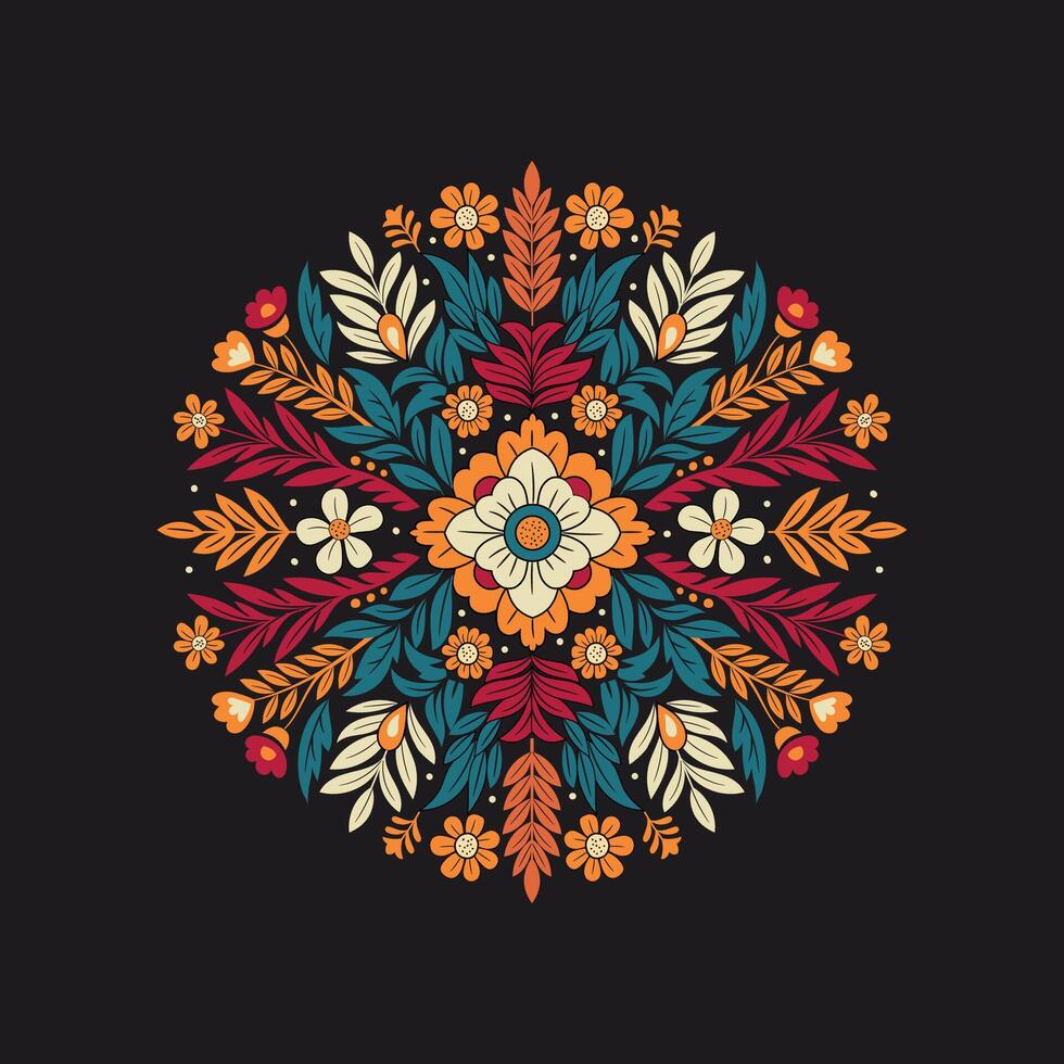 colorful Petals of Floral illustration with circle form vector