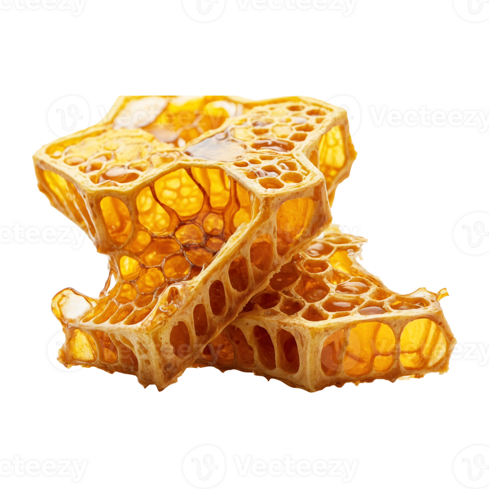 Yummy honey honeycomb isolated on a transparent background png
