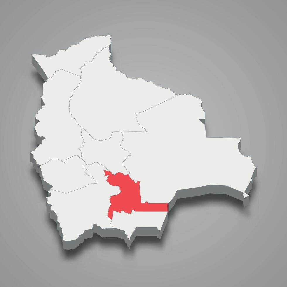 Chuquisaca department location within Bolivia 3d map vector