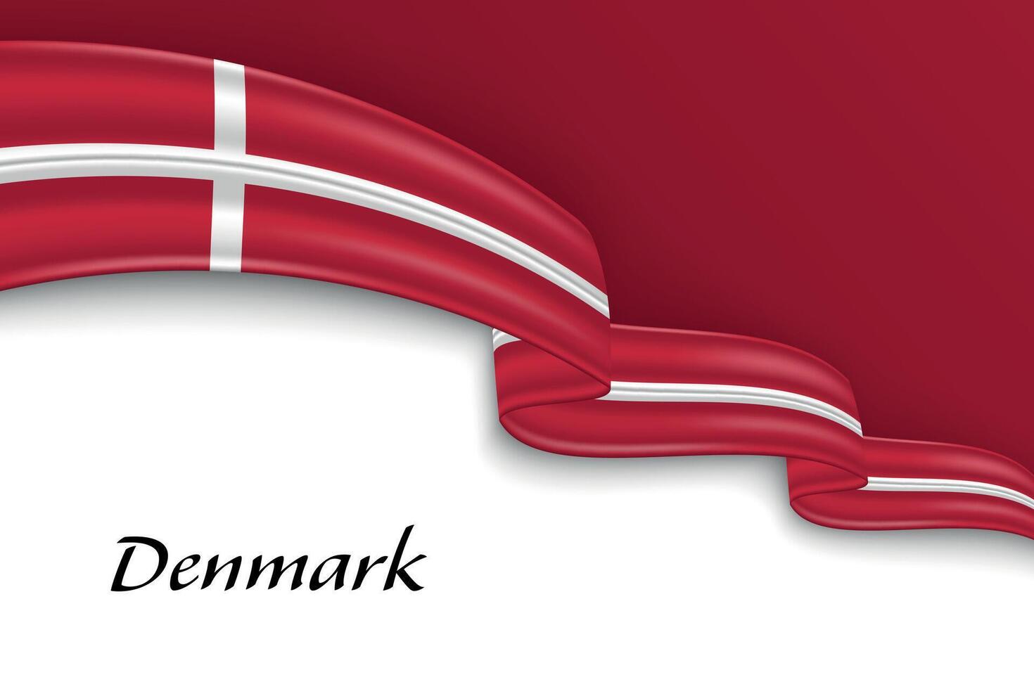 Waving ribbon with flag of Denmark vector