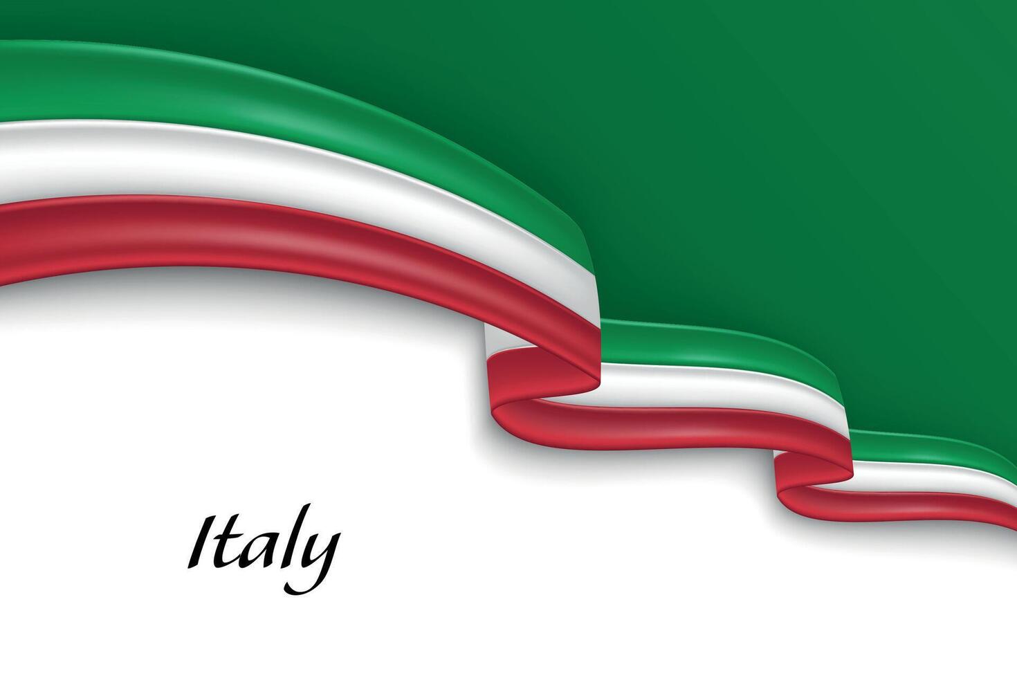 Waving ribbon with flag of Italy vector