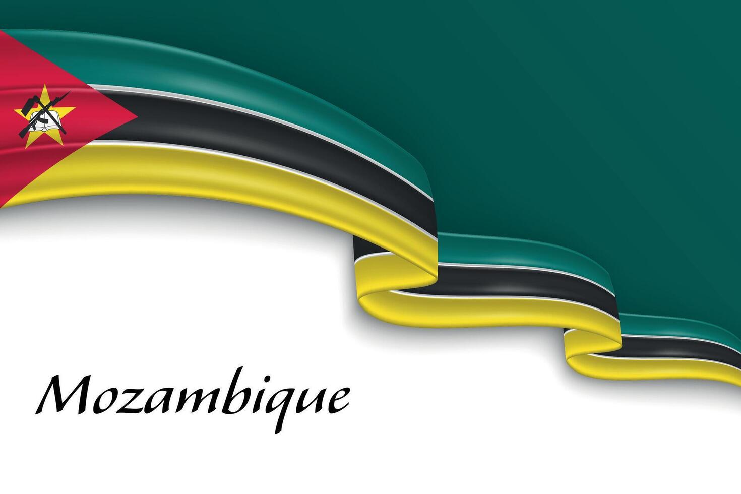 Waving ribbon with flag of Mozambique vector