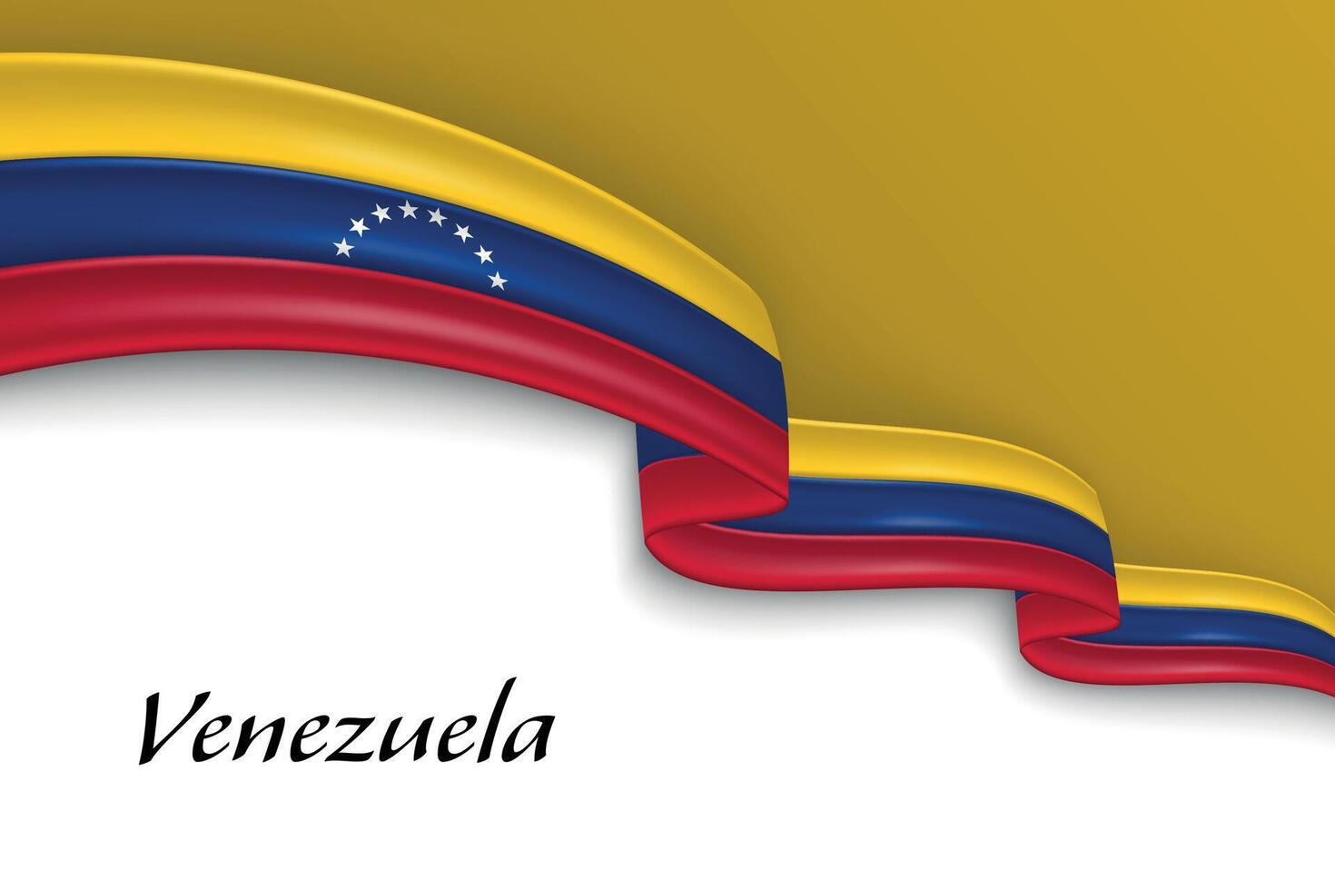 Waving ribbon with flag of Venezuela vector