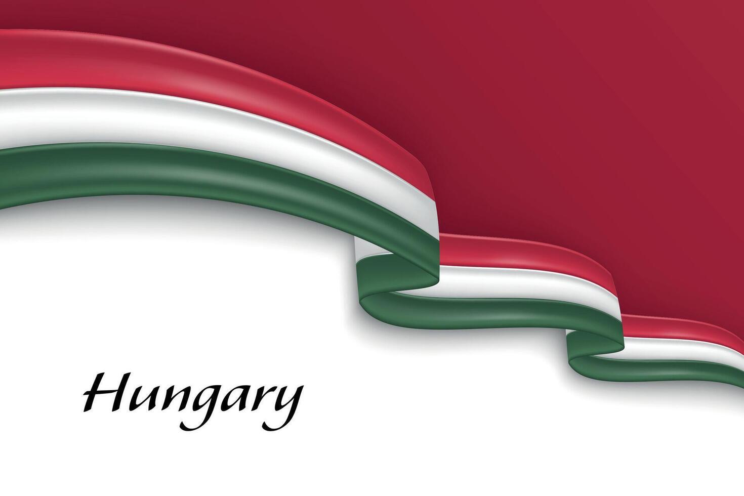 Waving ribbon with flag of Hungary vector