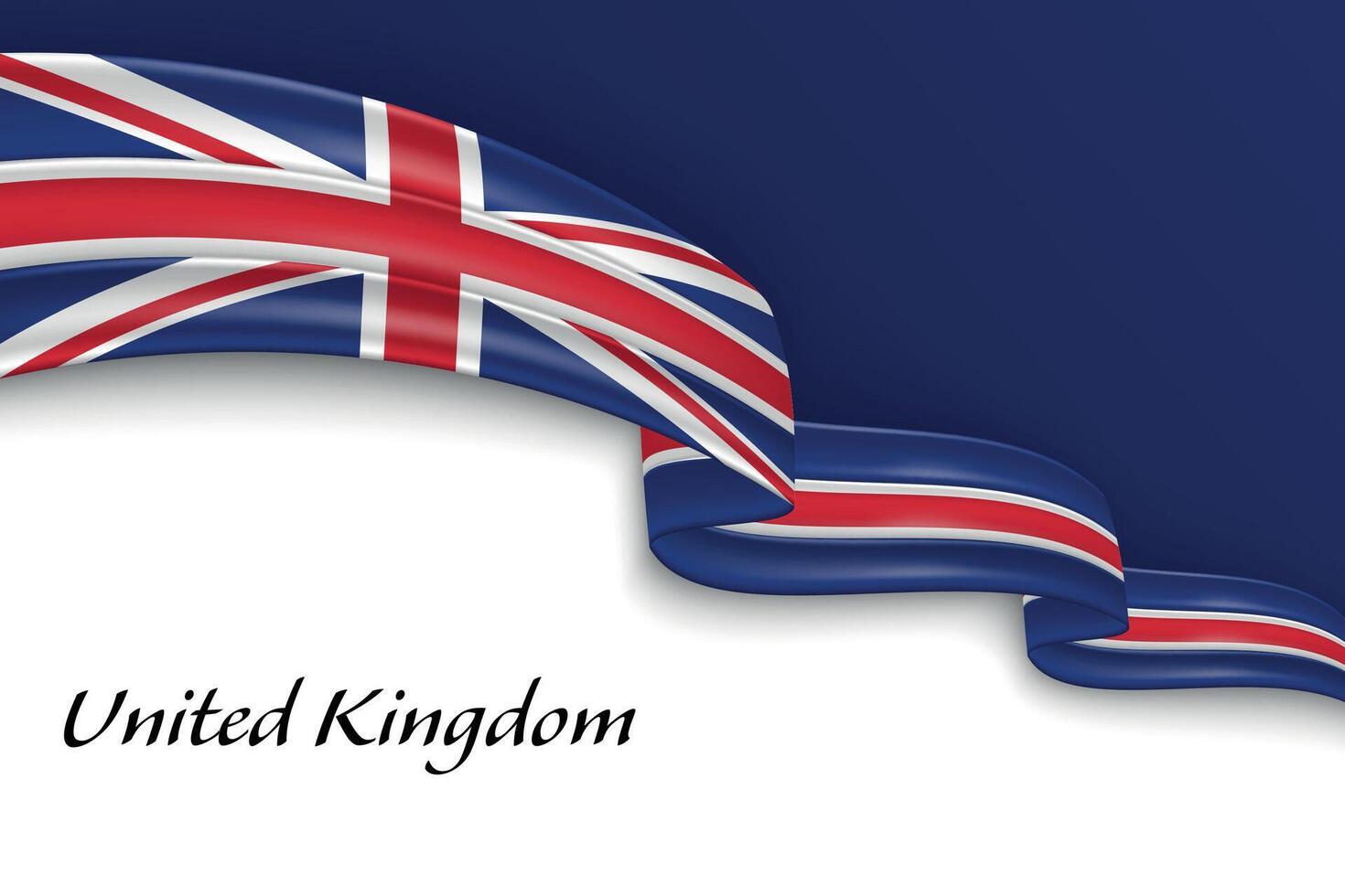 Waving ribbon with flag of United Kingdom vector