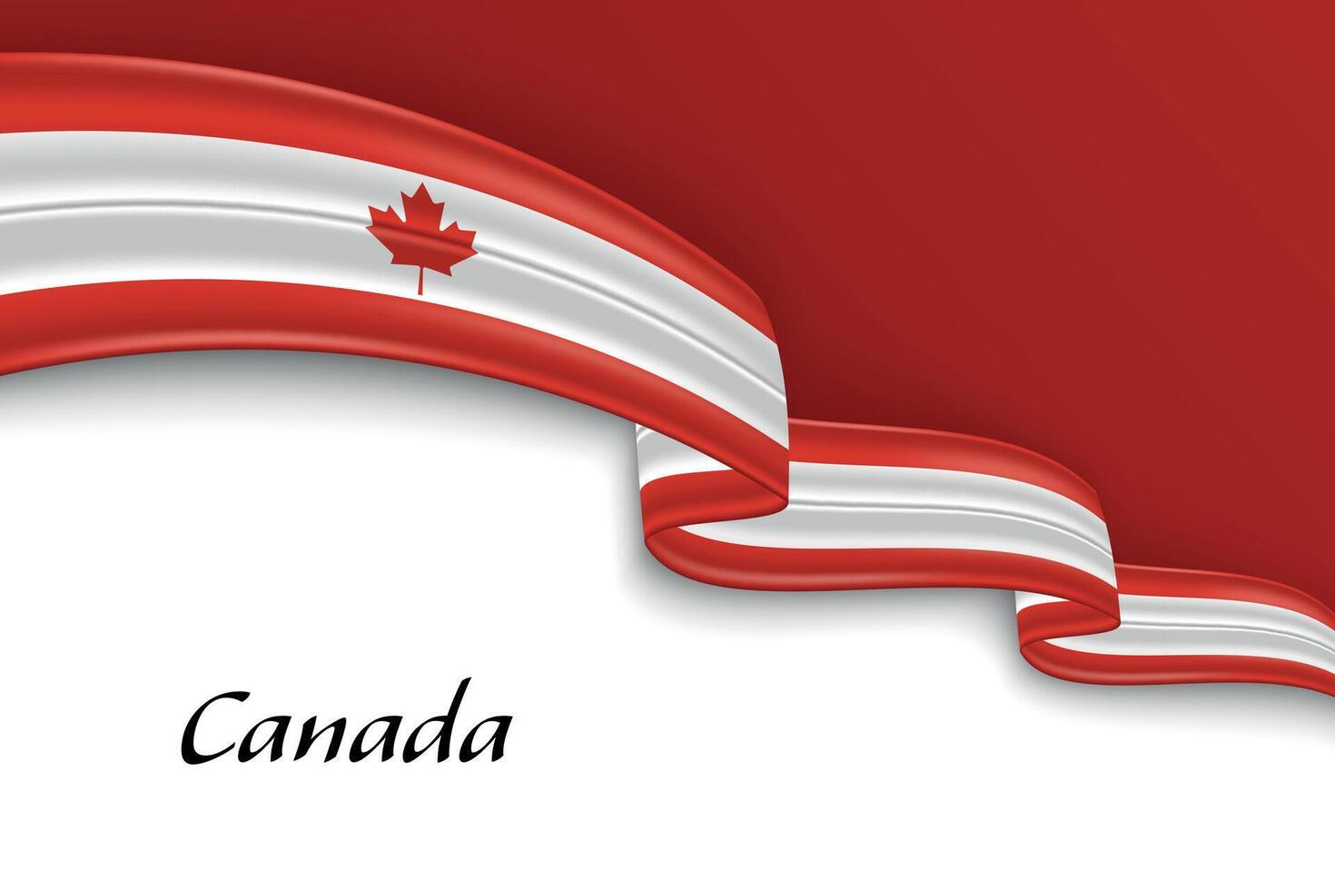 Waving ribbon with flag of Canada vector