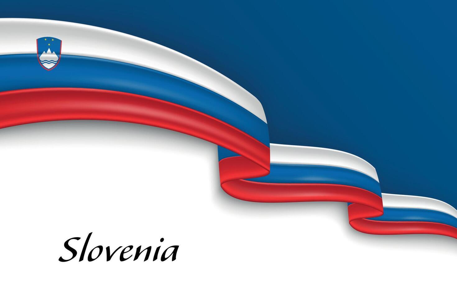 Waving ribbon with flag of Slovenia vector