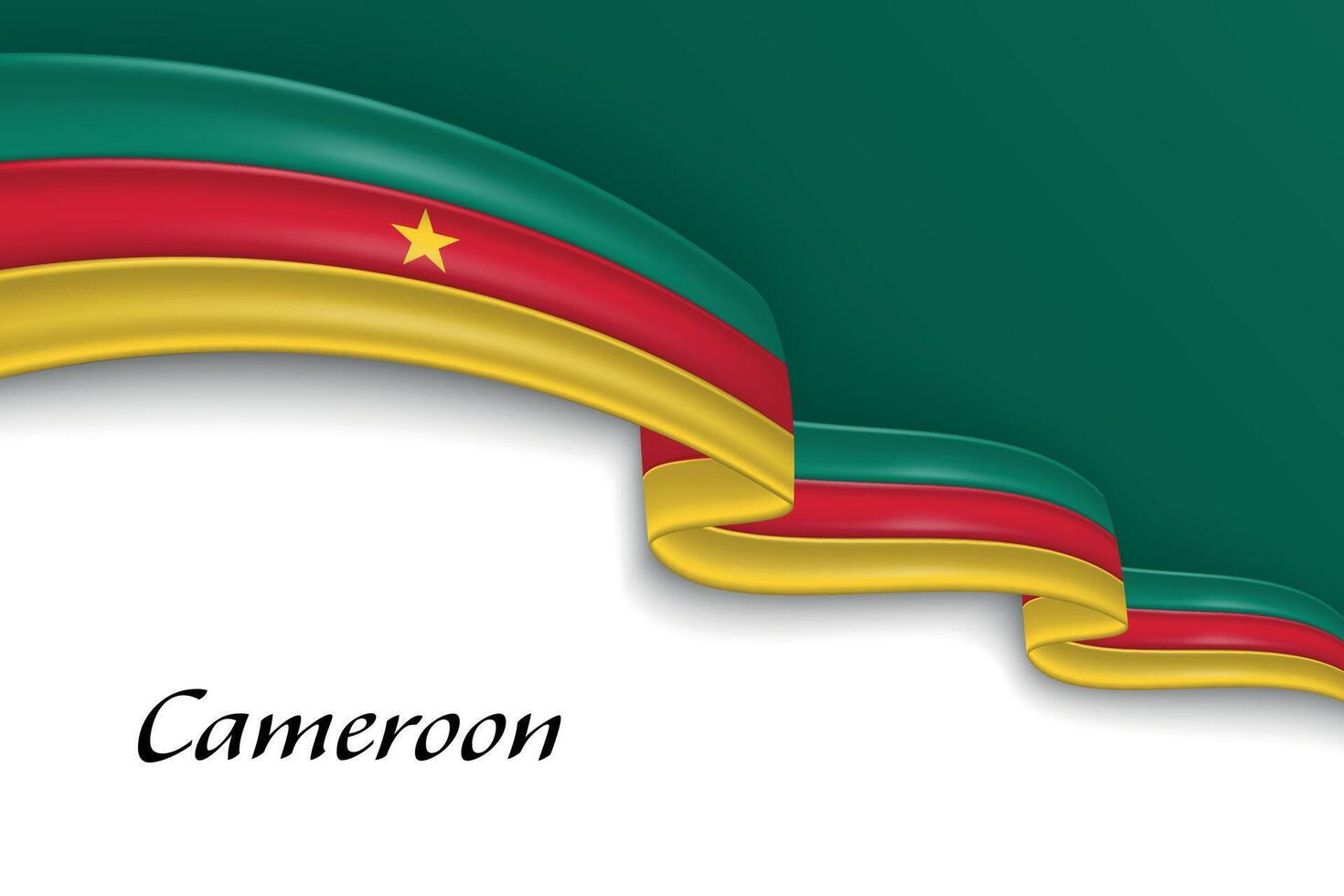 Waving ribbon with flag of Cameroon vector